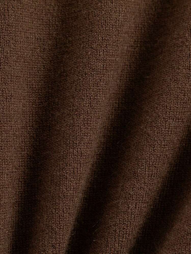 GIGOGOU Plus Size 1XL-4XL Autumn/Winter Basic Women's Knitted Sweater Top Long Sleeve - Rust Brown - View 6