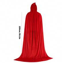 Soft Plush Plush Hooded Cape, Multi-Color Options, Long Train Design, Medieval Wizard Costume, Adult Halloween Party Cosplay Cloak - Multicolor - View 9