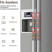 Chinese Double Door Refrigerator Door Handle Cover, Door Handle Protector, Anti-Slip, Anti-Oil & Anti-Water Stain Kitchen Appliance Door Handle Protector. Suitable For Oven, Microwave And Freezer Handles, Washable, Elegant Home Decor Upgrade Your Home Appearance - Multicolor - View 5