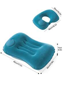 Urban Wave 2pcs Ultra-Light Inflatable Pillow Set With U-Shaped Neck Pillow, Small Square Flocked Fabric Air Pillow, Neck And Waist Support, Suitable For Beach, Hiking, Camping, Travel, Desk Rest - 45 X 30 - View 9