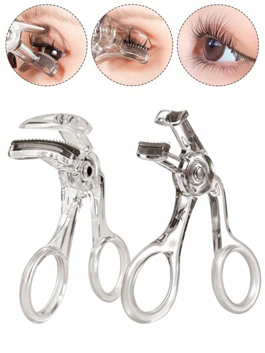 4/2/1pc New Large Angle Frameless Women's Partial Eyelash Curler With Comb Design, Can Curl And Long-Lasting Shape Eyelashes, Easy To Operate - Multicolor - View 1