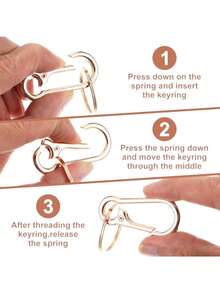 Simple Metal Alloy Keychain Clip,Multifunctional Car Key Holder,Durable Outdoor Hiking Clip,Men Keyring Gift - Multicolor - View 6