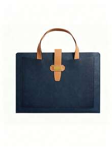 1pc A4 Leather Document Bag, Handheld Document Bag Can Store Student Notebooks, Test Papers, Documents, Files, Large Capacity Document Storage Bag, Suitable For Business Meetings, Campus Learning, Business Travel, Office Supplies, A4 Document Folder, Office Gift, Portable Document Bag, Back To School Season - Tote Bag - View 6