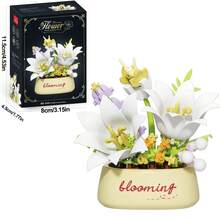 Mini Floral Potted Plant Building Block Set, DIY Eternal Bouquet Miniature Building Block Kit, Artificial Flower Desktop Decor Ornament, Creative Assembly Educational Toy, Suitable As Gift For Women And Girls - Multicolor - View 22