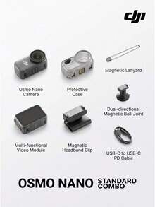 dji Osmo Nano 4K Thumb Camera Standard Set | Perfect For Cycling, Vlogs, Family, And Pets, Free-Angle Stabilized Wearable Camera (Brand New, Activated Only) - View 2
