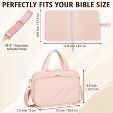 Cubierta de la Biblia grande para mujeres con 2 compartimentos para iglesia - Rosado - Ver 7