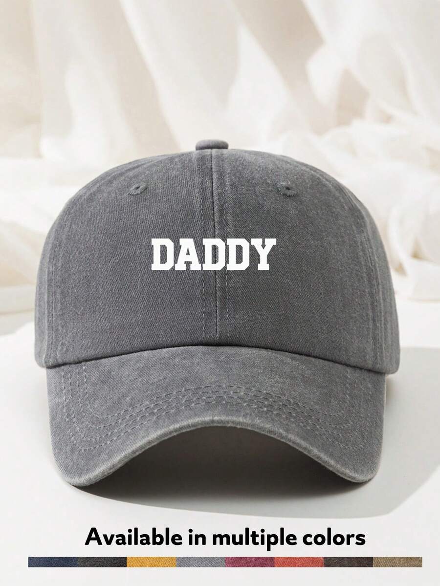 1pc Men's Retro DADDY Letter Print Baseball Cap Casual Adjustable Outdoor Sun Hat Trucker Gift For Father's Day Birthday - A - View 1