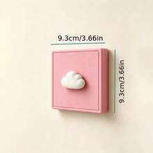 1pc 9.3*9.3cm Cloud Switch Cover, 3D Printed Switch Button Sticker, Home Switch Concealment Decor, Switch Protective Shell - Cloud-shaped Lid - View 9