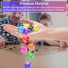 50 Colorful Dice, Six-Sided Dice, Suitable For Board Games, 14mm Bulk Dice, Ideal For Parties, Board Games (Color Random) - 1 - View 4