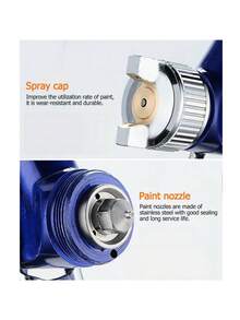2/1pc Furniture Repair Spray Gun, Blue Durable Adjustable Air Pressure Stable Spraying Paint Gun, Suitable For Furniture/Car/Wall Painting Repair Men's Tool - Touch-up Spray Gun - View 4