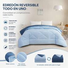 Soft Quilted Polyester Comforter With Reversible Design And Diamond Stitching, Comfortable Bed Filling, Available In Sizes 180x240cm, 220x240cm, And 240x260cm - Blue - View 6