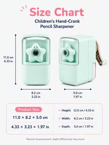 1pc Cartoon Hand Crank Pencil Sharpener, Manual Pencil Sharpener For Girls, Kids, Kindergarten, Grade 1, Elementary Students & School Supplies - Multicolor - View 7