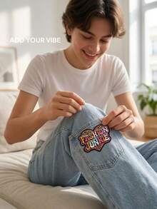 6/1pc Heart-Shaped "FASHION" Embroidered Patch, Suitable For Trucker Hats, Jeans, Jackets, Bags And Backpacks, Essential Embroidery Decoration Accessory For Small Startups - Multiple Styles - View 4