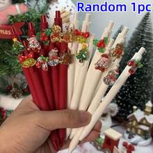 34pcs (Includes 4 Random Pens + 30 Refills) Christmas Theme Retractable Gel Pens, Snowman Design High-Value INS Style Student Pens, Random Color & Pattern, Smooth Writing Office Supplies, Back To School Christmas Holiday Gift, Halloween Party Favor - Multicolor - View 11