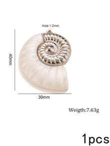 1/2Pcs Coastal Vintage Boho Shell Conch Charms For Jewelry Making, Stainless Steel Imitation Shell Pendants For DIY Necklace Earring Supplies - Acrylic Pendant - View 10