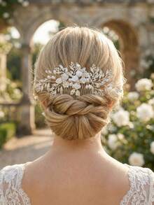 1pc Shiny Elegant Party Zinc Alloy Hair Comb Bridal Wedding Hair Accessory All Seasons - Color - View 5