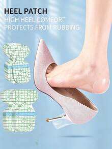 20/10/1pc Heel Cushions, Invisible Transparent Gel Heel Protectors, Self-Adhesive Anti-Chafing Anti-Blister Foot Care Pads, Soft Heel Pads, Suitable For High Heels And Loose Shoes, Practical Daily Foot Care Accessory To Relieve Foot Pain - Multi-color - View 4