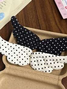 1 Pair Polka Dot Angel Wing Hair Clips, Fabric Soft Cute Side Clips, Sweet Girl Bangs & Loose Hair Clips, Atmospheric Hair Accessory, Random Color - Color: Random - View 6