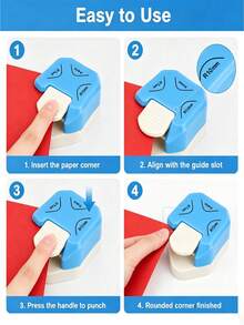 3-In-1 Paper Corner Punch, R4/R7/R10mm Corner Cutter With Waste Collection, Multiple Colors Available, Suitable For Scrapbooking, Card Making, Photos, Bookmarks And Paper Crafts - Multicolor - View 7
