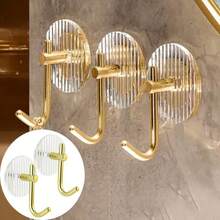 3pcs No-Drill Wall Hooks, Heavy Duty Acrylic Towel And Key Rack, Sturdy And Stylish, Suitable For Towels, Coats And Keys, Perfect For Bathroom, Kitchen, Bedroom And College Dorm - Multicolor - View 2