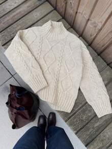 Sweater Rajut Leher Tinggi Musim Gugur Terbaru untuk Wanita, Cocok untuk Aktivitas Sehari-hari, Kampus, Perjalanan, dan Bepergian - Beras Aprikot - View 9