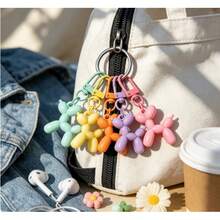 10pcs Cute Candy Color Balloon Dog Keychains, Dopamine Resin Dog Pendant, Lobster Clasp Key Ring, Cartoon Animal Charm. Suitable For Bags, Wallets, Pencil Cases, Car Keys, Perfect Gift For Friends, Family And Colleagues (Random Color). - A - View 4