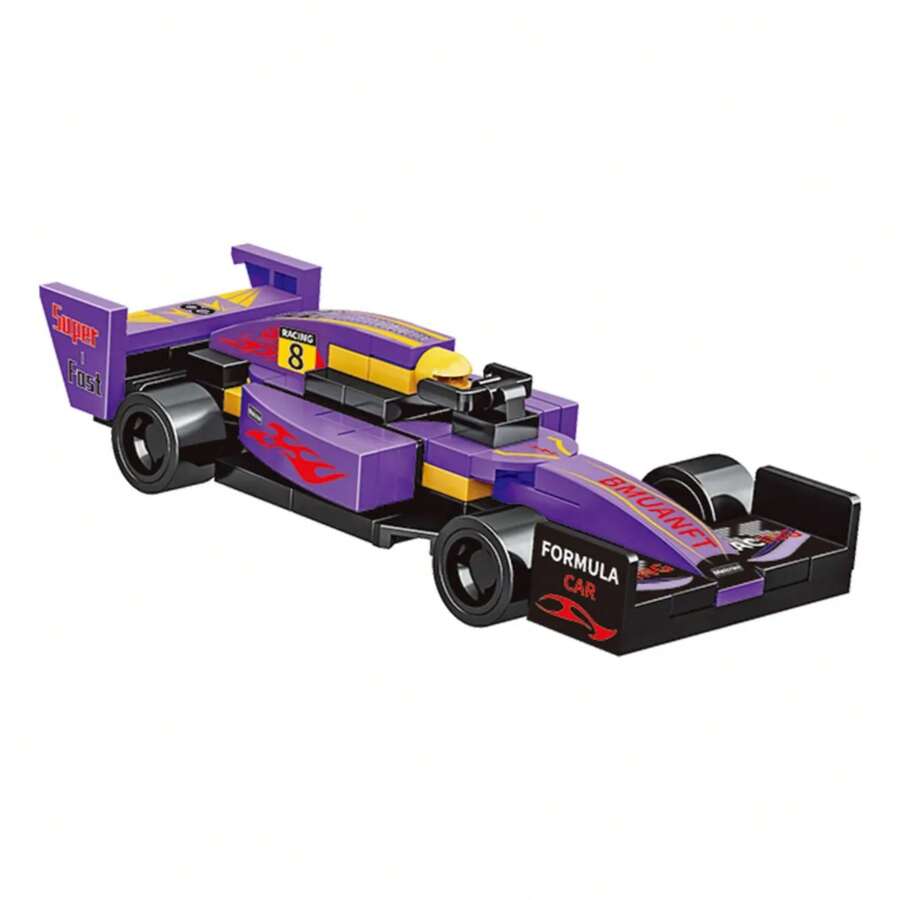 Formula Basic Racing Car Building Blocks - Purple - View 1
