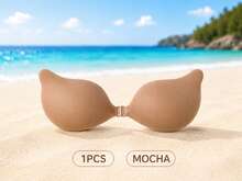 Lignisse Solid Silicone Invisible Bra, Ultra Thin Seamless Strapless Self-Adhesive Push Up Sticky Bra For Women Deep V Backless Summer Beach Party Dress - Multicolor - View 15