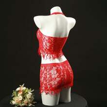 Sexy Lingerie Flirty Bodycon Mini Skirt - Red - View 3