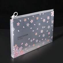 Cherry Blossom Pattern Premium PP Plastic Waterproof Sealed Document Bag, 3D A4 Storage File Bag, Suitable For Student Tutoring Textbooks And Exam Papers Storage, Campus Homework And Materials Organization, Office Documents And Receipts Sorting, Travel Document Storage, Extra-Curricular Exercise Classification, Home Certificate And Document Storage, Children's Learning Stationery Storage, Tutoring Class Hand-Carried Materials, Student Books And Stationery Classification Storage - Multicolor - View 9