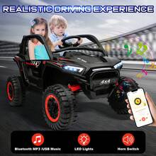 24V 2‑Seater XL 4X4 Off‑Road UTV Ride‑On Car With 2000W Motors, Parental Remote Control, Bluetooth Music & LED Lights, Electric Ride‑On Toy For Big Kids - Black - View 6