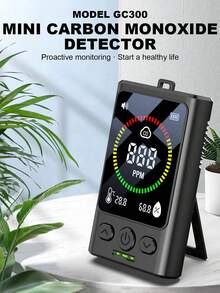 Carbon Monoxide Detector, Digital Display, Lightweight Alarm, Durable Construction, Reliable Sensor, Safety Device, Homeowner, Traveler, Portable Carbon Monoxide Detector, Home Carbon Monoxide Detector - Black - View 2