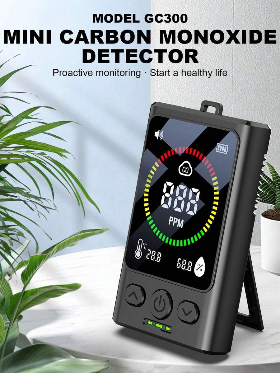 Carbon Monoxide Detector, Digital Display, Lightweight Alarm, Durable Construction, Reliable Sensor, Safety Device, Homeowner, Traveler, Portable Carbon Monoxide Detector, Home Carbon Monoxide Detector