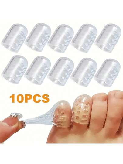 Silicone Anti-Friction Toe Sleeves, Gel Toe Caps, Anti-Friction Design, Gentle, Breathable And Comfortable, Easy To Wear, Reusable, Soft Foot Care Accessories, Unisex And Odorless, Prevents Pinky Toe Blisters, Suitable For Sports And Daily Use