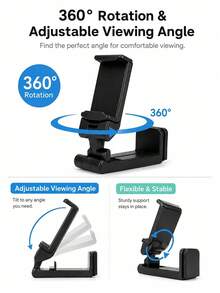 2pcs/1pc Airplane Phone Holder, Adjustable Foldable Clip-On Mount For Tray Tables And Seat Backs, Portable Travel Phone Stand With Non-Slip Pad For Desk Use And Hands-Free Viewing On Long Flights, Travel Essential - Multicolor - View 8