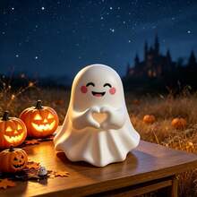 5pcs Cute Ghost Mini Figurines, Mini Spooky Desktop Decorations For Halloween Party Table Decor, Halloween Tiered Tray Decor, Ghost Lover Gift, Car Console Decor, Office Desk Decor, Unique Halloween Gift Choice - Multiple Styles - View 3