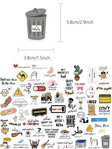 57PCS Funny Arabic Meme Stickers Fashion Personalized Creative Fine Decorative Scrapbook Laptop Luggage Guitar Water Cup Phone Case Popular Decals - Multicolor - View 9