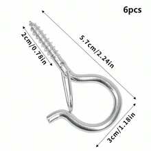 Screw-In Eye Hook With Spring Door Lock, Self-Tapping Metal Safety Hook, Suitable For Walls, Wood, Camping, Kitchen, Closet, Dorm, Used For Hanging String Lights, Plants, Cookware, Decorations, Keys, Indoor And Outdoor Multi-Purpose Hook Hardware - View 16
