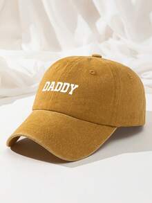 1pc Men's Retro DADDY Letter Print Baseball Cap Casual Adjustable Outdoor Sun Hat Trucker Gift For Father's Day Birthday - A - View 15