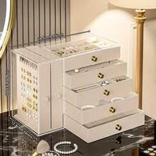 1pc Multi-Functional Transparent Desktop Large Capacity Drawer Jewelry Box, Bracelet And Bangle Storage Box, Multi-Layer Divided Watch Storage Box, Ring Box, Earring Storage Box, Necklace Rack, Stud Earring Storage Box, Jewelry Storage Box, Stackable Drawer Jewelry Storage Box, Multi-Purpose Drawer Jewelry Box, Jewelry Storage And Organizer Box - Multicolor - View 14