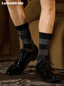 Men's Ankle-Length Socks – Fashion Business Dress Socks, Everyday Versatile Comfortable Polyester Casual Socks For Men, Classic All-Match Style - Multicolor - View 4