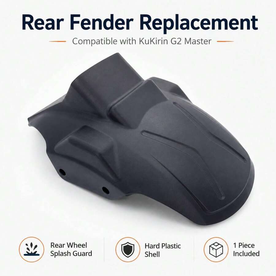 Replacement Rear Mudguard For Cool G2 Master Electric Scooter, Waterproof Anti-Mud Hard Plastic Rear Wheel Protective Cover With Mounting Holes - Black - View 1