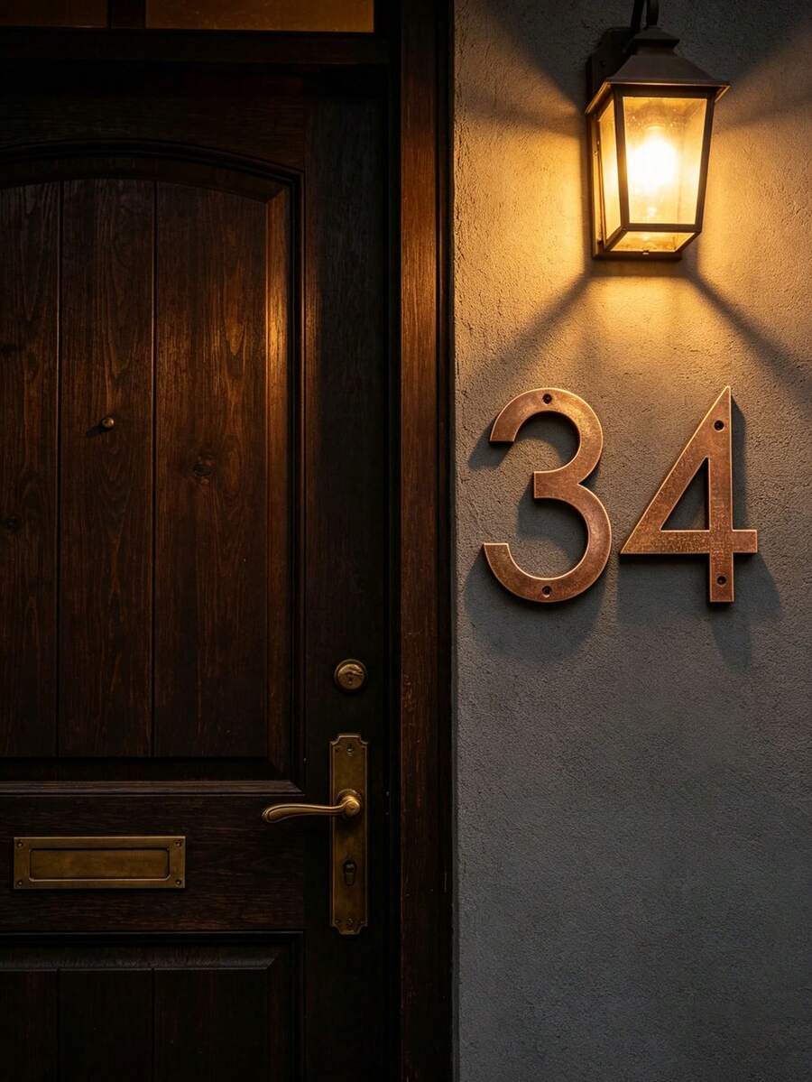 0-9 Number House Plates, Suitable For Outdoor Use. Size 8 Inches, Includes Numbers 0-9 And Letters. Can Be Installed On Doors, Used As Door Plates To Display Address And Other Information.