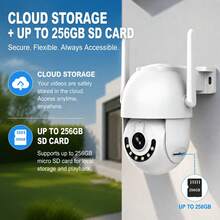 JOOAN 3MP Home Outdoor PTZ Security Camera CAM720 APP Bluetooth WiFi AP Multi-Mode Pairing Electronic Zoom Auto Tracking Full Color Night Vision Monitoring, Supports SD Card And Cloud Storage - Black and White - View 8