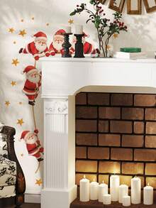 mama look 1pc, Multi-Style, Christmas Decoration Wall Sticker, Santa Claus, Snowman, Reindeer, Gift Box Pattern, PVC Self-Adhesive Removable Wall Sticker, Suitable For Bedroom, Living Room, Kitchen, Dining Room, Bathroom Background Wall, Can Cover Imperfections - Multiple Styles - View 15