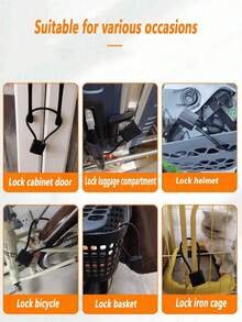 1pc Universal Soft Steel Cable Lock, Helmet Lock, Luggage Lock, Suitable For Dorm, Warehouse, Iron Gate, Gym, Storage Cabinet, Suitcase, Toolbox, Rust-Proof And Waterproof Padlock - Multicolor - View 3
