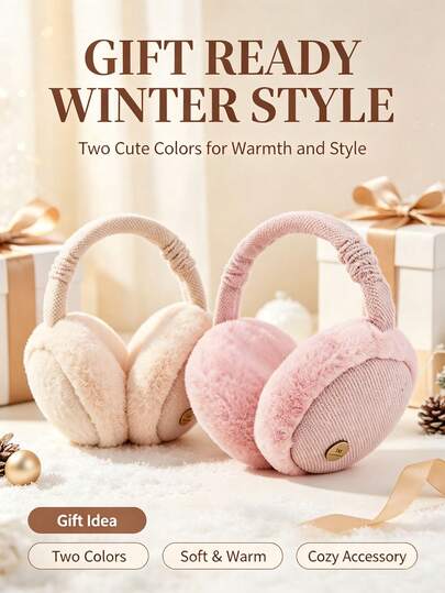 Winter Earmuffs Warm Ear Covers For Couples Men And Women Foldable Fleece Windproof Cold-Proof Ear Warmers Ear Protectors