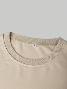 Sweatshirt Pria Desain Kreatif Cetak Grafis Olahraga Kasual Komuter Serbaguna Lengan Panjang Slim Fit Kerah Bulat - Aprikot - View 5