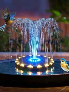 1PC Solar Powered Bird Bath Fountain Pump, Color Changing UFO Night Light With Auto On/Off For Yard, Patio, Backyard, Aesthetic Water Feature For Wildlife Garden, Outdoor Landscape Lighting, Solar Water Pump For Bird Lovers, Home Garden Decor - UFO - View 9