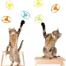 Cat And Dog Pet Toy, Bamboo Dragonfly Gun, Flying Fairy Outdoor Launcher, Rotating Pet Teaser, Stress Relief Toy, Launcher, Indoor Chase And Hunting Toy Set, Fun Interactive Cat Entertainment Toy, Includes 6 Launch Discs. - Multicolor - View 6